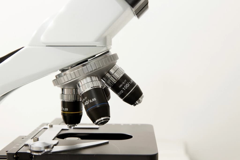 A microscope in the in-house pathology lab