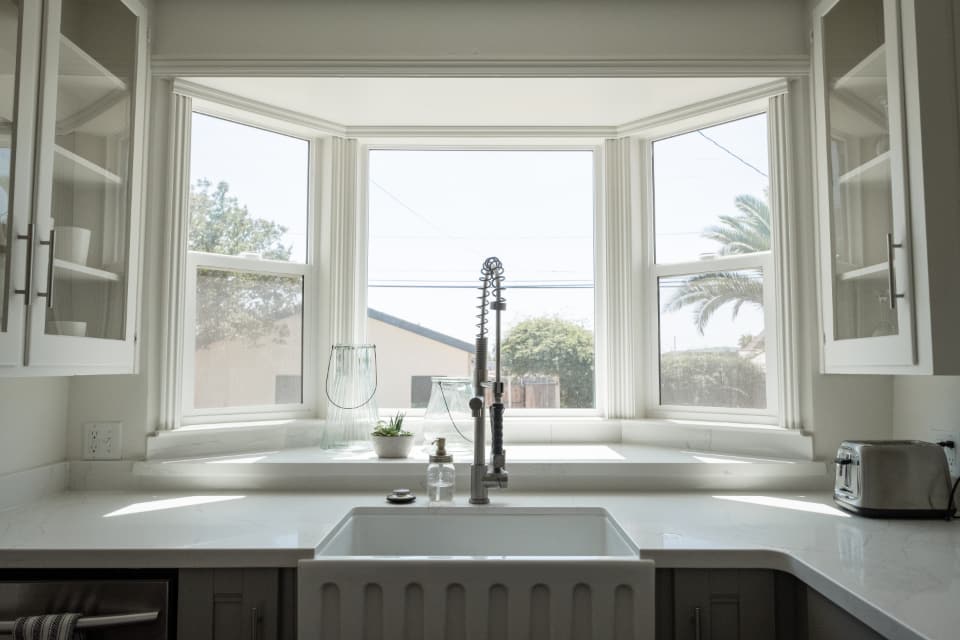 Farmhouse kitchen with garden window