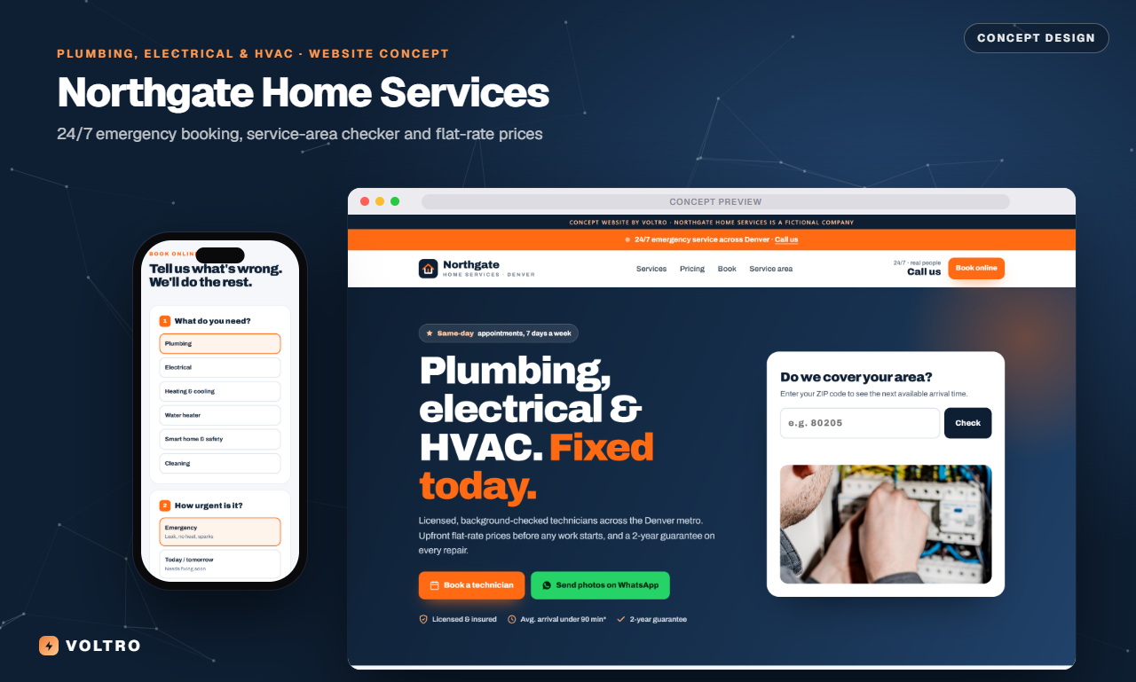 Northgate Home Services concept website on desktop and phone